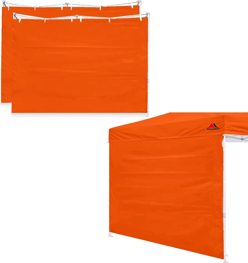 SCOCANOPY SideWall for 10x10 Canopy Frame, 3 Pack SunWall Only, Orange - Image 1